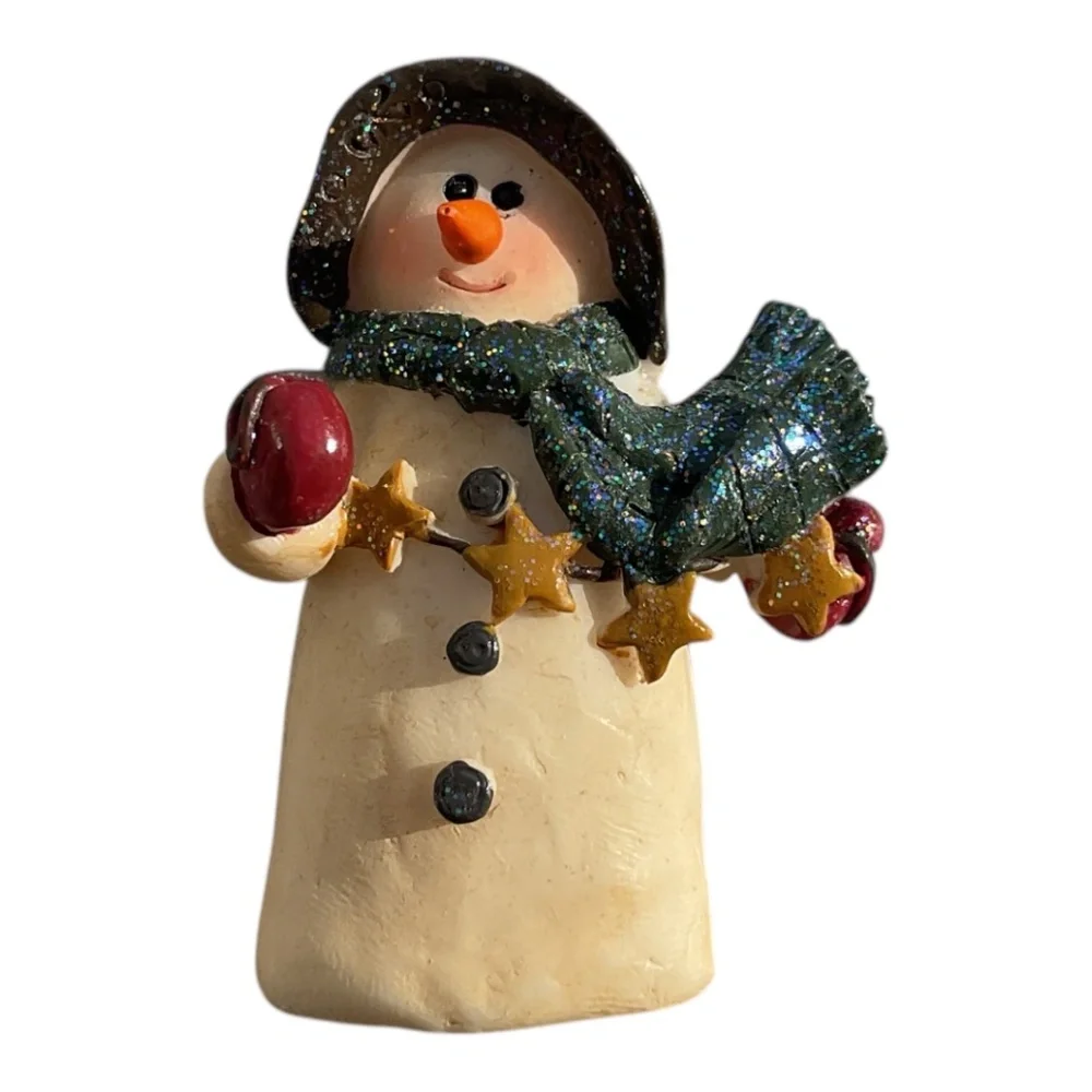 Snowman Brooch Resin Vintage 2.5” tall
